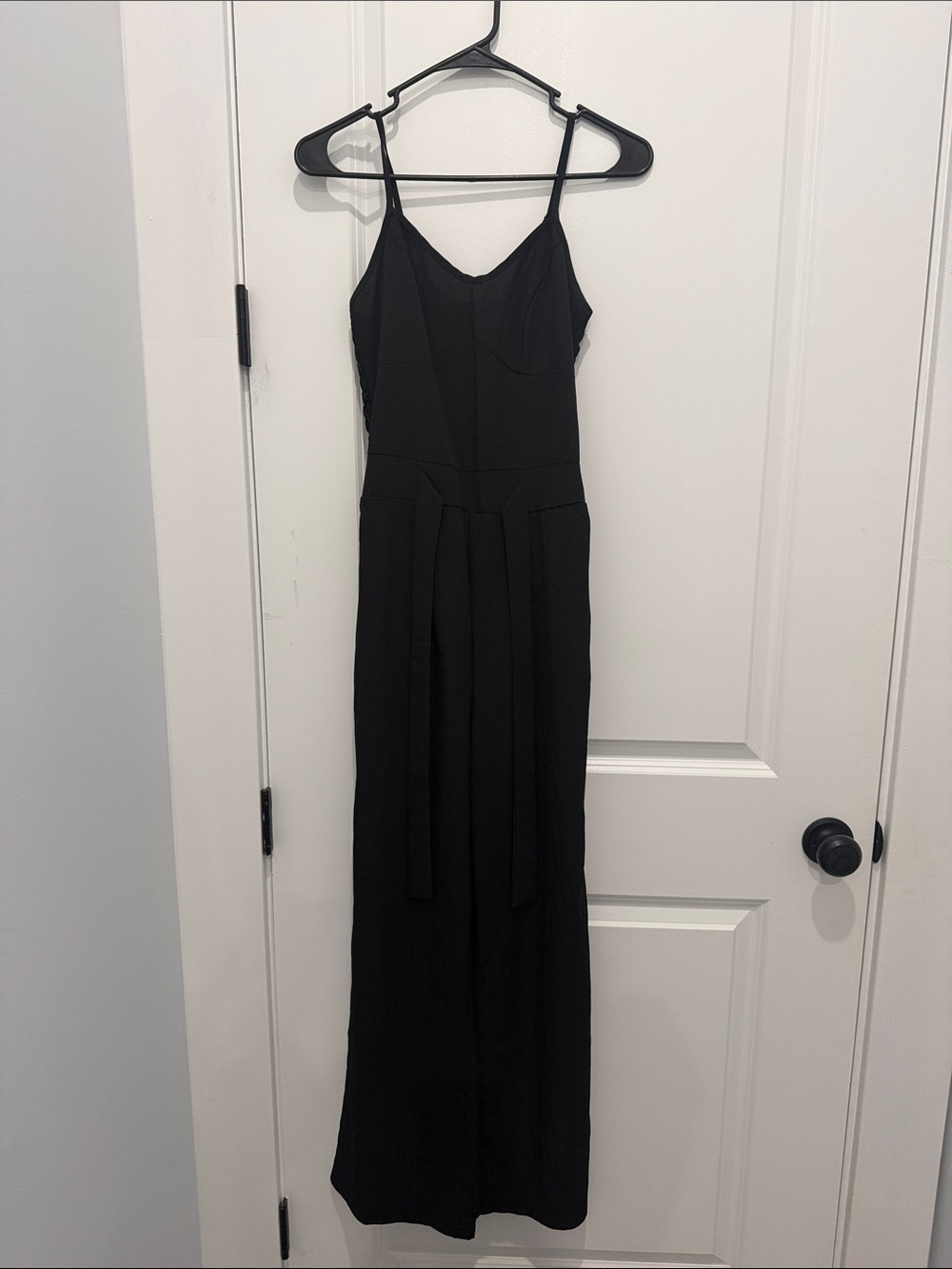 SHEIN Black Spaghetti Strap Jumpsuit